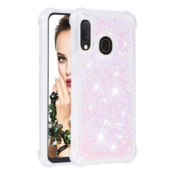 Capa Protetora GANGXUN para Samsung Galaxy A20E | TPU Transparente | Brilhante com Glitter e Areia Movediça | Cor-de-rosa - 1