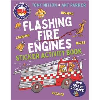 Amazing Machines Flashing Fire Engines Sticker Activity Book - 1