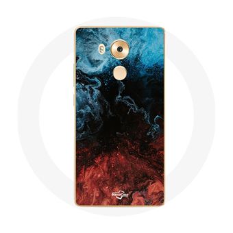 Capa Maniacase para Huawei Mate 8 Fundo de Textura Abstrata Vermelho Preto E Azul - 1