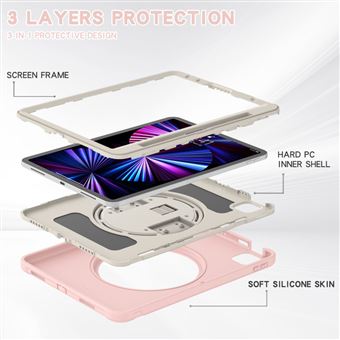 Capa e Tpu magunivers com Suporte Giratório Flores de Cerejeira Rosa para Ipad Pro 11-'' (2021)/(2020)/(2018)/Air (2020) - 1