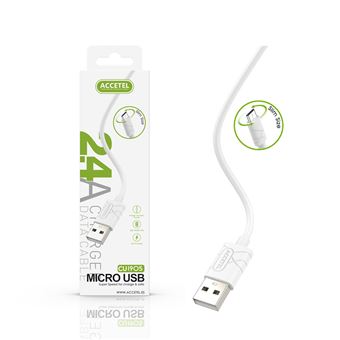 Cabo Micro USB CU-1905 para Samsung Galaxy A03 Core 25cm. 2.4A Branco - 1