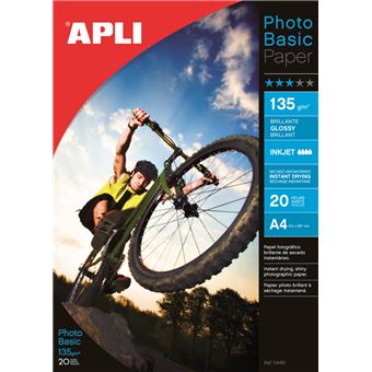 Papel Fotografico A4 135G Apli 04451Glossy com 20Folha - 1