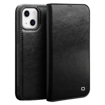 Capa de Couro Dourado Genuíno QIALINO com Suporte Preto para iPhone 13 mini 5.4'' - 1