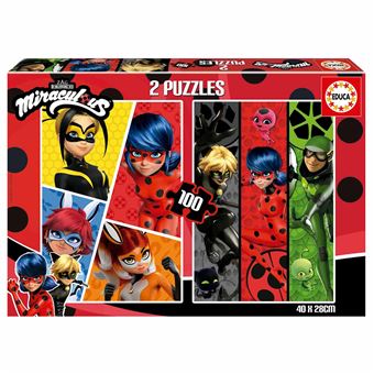 Puzzle Educa Miraculous Ladybug | 2X100 Peças - 1