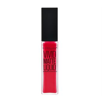 Batom Maybelline Color Sensational Vivid Matte Liquid 35 Rebel Red - 1