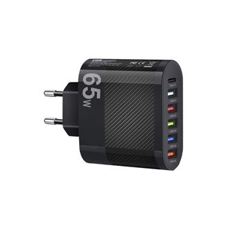 Carregador de Parede Goeik com 1 x Tipo-C PD e 5 x USB | 65W - Preto - 1