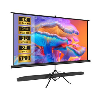 Ecrã de Projeção Enrolável com Pés VISULAPEX | 80'' | 16:9 | HD Premium | Bolsa de Transporte - 1