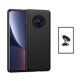Kit Suporte Magnético + Capa Proteção Traseira Silicone para Xiaomi 12 Ultra - Preto - 1
