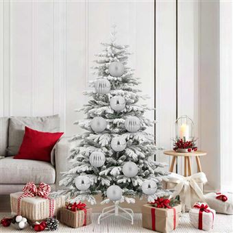 Conjunto de Bolas de Natal vidaXL | 9 Peças | Prateado Plástico - 1