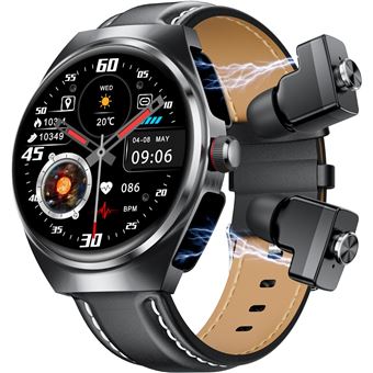 Smartwatch com Auriculares TWS CHRONUS | compatível com Android e iOS | tela grande HD redonda de 1,53" | Preto - 1