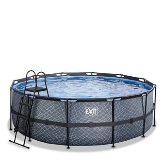 Piscina Tubular EXIT Stone pool ø427x122cm with sand filter pump - grey | Redonda | 14758 L | 122 cm - 1