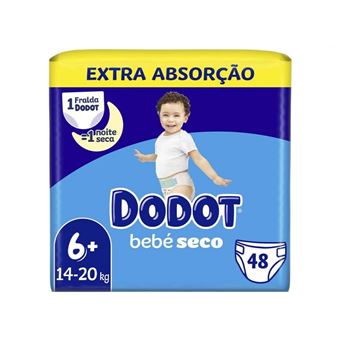 Fraldas Bebé Dodot Seco | Tamanho 6+ |14/20kg | 56 Unidades - 1