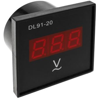 Visor LCD BeMatik de 3 Dígitos com Voltímetro 80-300V para Painel Preto - 1