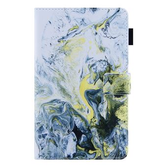 Capa Pu magunivers Textura Cruzada com Slots de Cartão Padrão de Mármore de Ouro Branco para Samsung Galaxy Tab A8 10.5 2021 Sm-X200/X205 - 1
