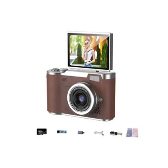 Câmara Digital SZSMART LK-007 | Ecrã Giratório | 128GB | Café - 1