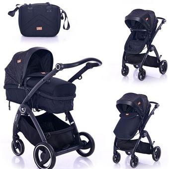 Carrinho de Bebé 3 em 1 Lorelli Adria Black - 1