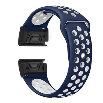 Pulseira silicone duas cores azul escuro/branco para Garmin Fenix 5X/Fenix 3 - 1