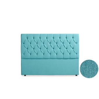 Cabeceira Estofada Moonia Capri Aqualine | 130 X 120 X 12 cm | Turquesa Forte - 1