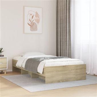 Estrutura de cama vidaXL | 90x190cm | derivados de madeira carvalho sonoma - 1