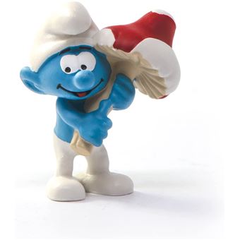 Figura Schleich The Smurf com Cogumelo - 1