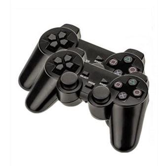 Pack 2 Comandos Nanlin Sem Fios para Sony PS3 Playstation 3 + Cabo de Carregamento | Preto - 1