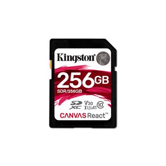 cartão de memória Kingston Technology SD Canvas React 256GB SDXC UHS-I Class 10 Preto