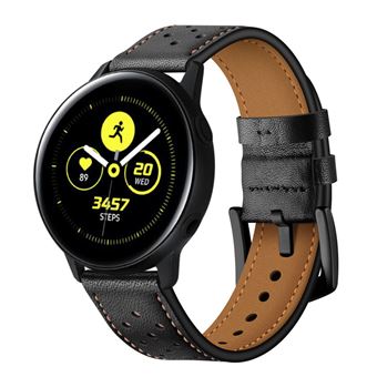 Pulseira de Couro Genuíno Magunivers | Preto | para Samsung Galaxy Watch Active 2/1 - 1