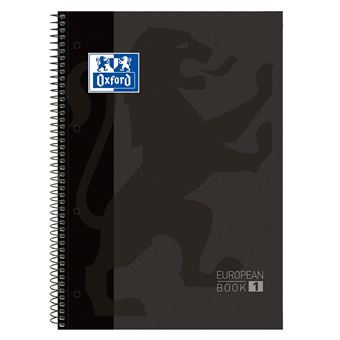 Caderno A4 Capa Dura Espiral Oxford Classic | Quadriculado | 80Fl | 90G | Preto - 1