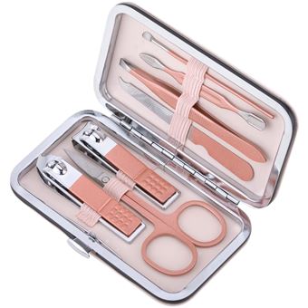 Conjunto Profissional de Manicure e Pedicure PrimeMatik  | 7 Acessórios | Aço Inoxidável - Rose Gold - 1