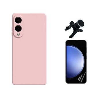 Kit Película Hydrogel Frente + Capa Silicone Líquido + Suporte Reforçado Phonecare para Samsung Galaxy S25 Edge | Rosa - 1