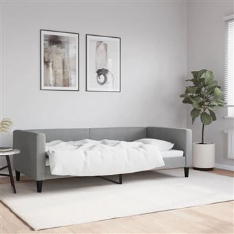 Sofá-cama vidaXL | 90x190 cm | tecido cinzento-claro - 1