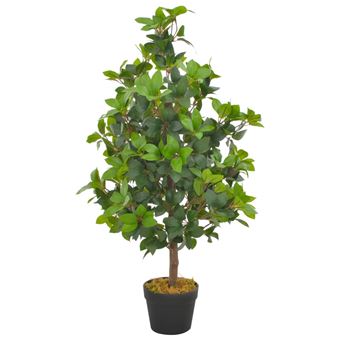 Planta Loureiro Artificial vidaXL com vaso 90 cm verde - 1