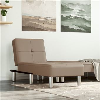 Chaise longue vidaXL | couro artificial cor cappuccino - 1