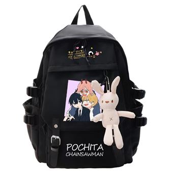 Mochila Escolar Infantil DreamWorks | Chainsaw Man | 32 x 13 x 45 cm | Preto 1733 - 1