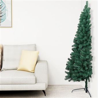 Metade de Árvore de Natal vidaXL artificial com suporte 180cm PVC verde - 1
