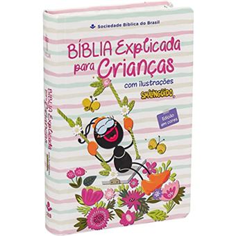 Bíblia Explicada Para Crianças Com Ilustrações Smilinguido - Rosa - 1
