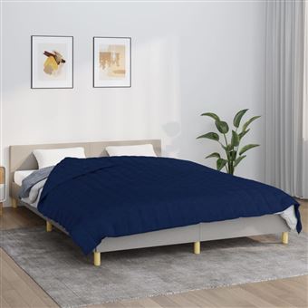 Manta pesada vidaXL | 5 kg 200x220 cm | tecido azul - 1