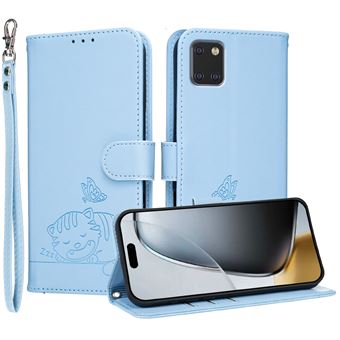 Capa FOXDOCK para Samsung Galaxy Note 10 Lite | Flip | Bloqueio RFID | Fecho Magnético | Pele Sintética | Alça de Pulso Amovível | Azul Claro - 1