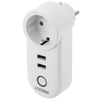 Smart Plug BeMatik 16A 3680 W | Wifi com 2 Portas USB | Compatíveis com O Google Home, Alexa e IFTTT - Branco - 1