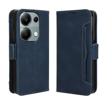 Capa FOXDOCK Protetora para Xiaomi Poco M6 Pro 4G | Suporte e Flip de couro PU | À Prova de Choque | Azul - 1