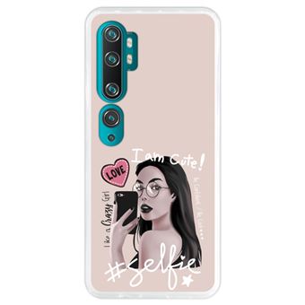 Capa Hapdey para Xiaomi Mi Note 10 - Note 10 Pro - CC9 Pro | Silicone Flexível em TPU | Design Selfie - eu sou fofa - Transparente