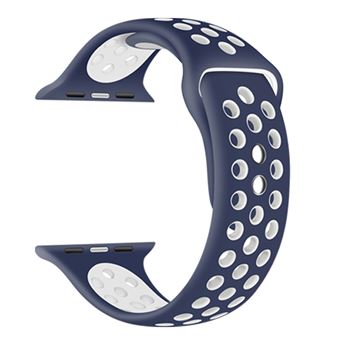 Bracelete de silicone CO-Phénix para Apple Watch 38mm/40mm/41mm | Azul + Branco - 1
