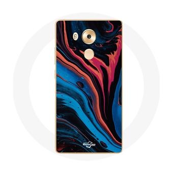 Capa Maniacase para Huawei Mate 8 Textura Abstrata Azul Pretovermelho - 1