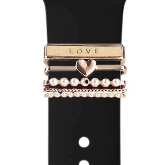 Bracelete Antiimpacto para Amazfit GTR 2 LTE | Pulseira com adorno Love Preto - 1