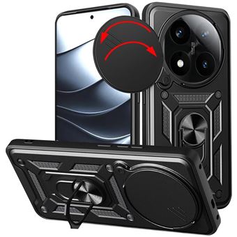 Capa TUMUNDOSMARTPHONE Tough Armor com anel giratório preta para Xiaomi Poco X7 5G - 1