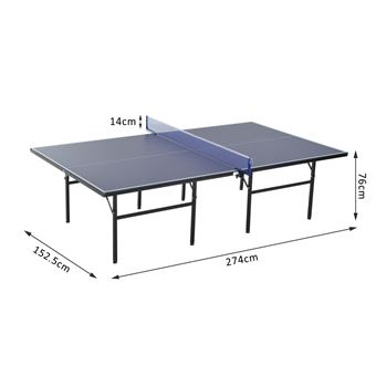 Mesa de Ping-Pong HomCom, Dobrável, Rede, Aço e MDF