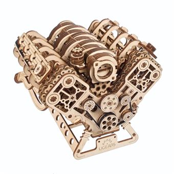 Puzzle 3D Ugears Motor V8 | Madeira - 1