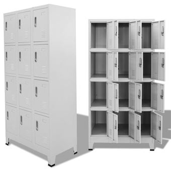 Cacifo vidaXL com 12 Compartimentos 90x45x180cm Cinzento - 1