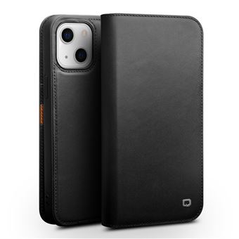 Capa de Couro Dourado Genuíno QIALINO com Suporte Preto para iPhone 13 mini 5.4'' - 1