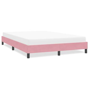 Estrutura de cama com colchão vidaXL | 140x210 cm | veludo rosa - 1